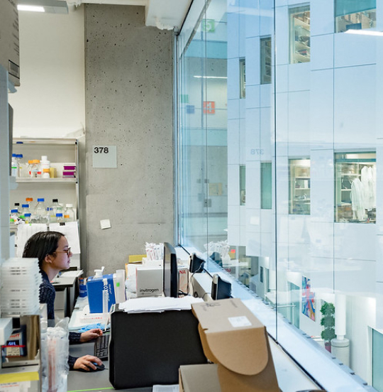 Student in a lab at UBC