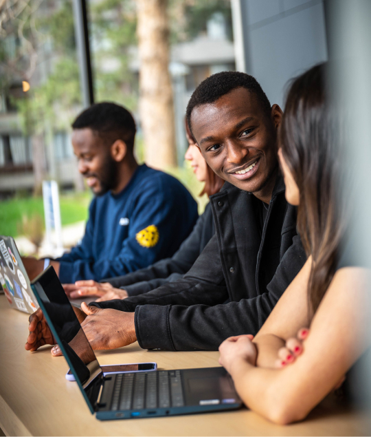Students talking on campus